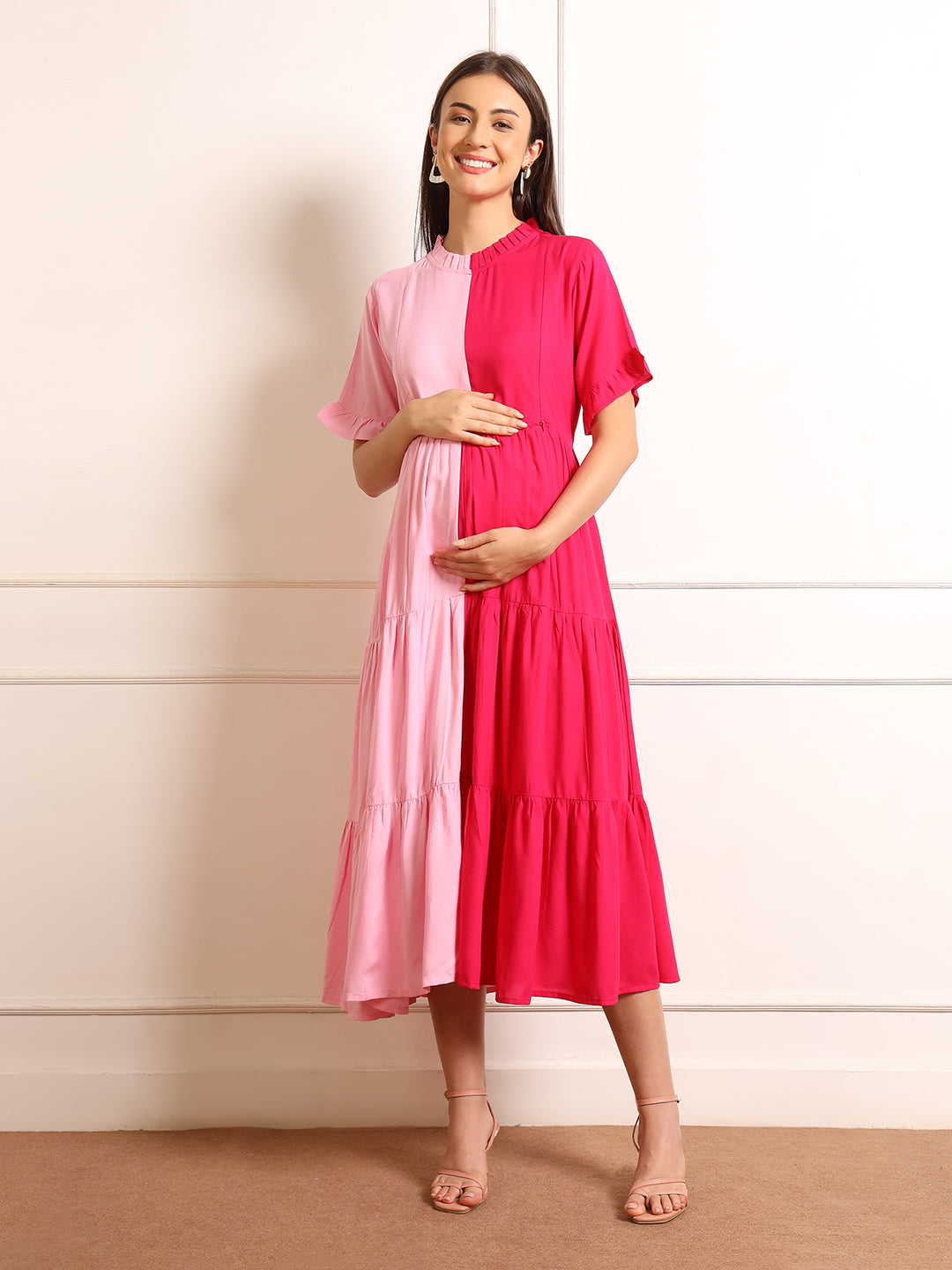 Maternity Fit & Flare Midi Dress