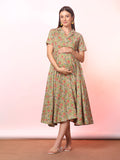 Maternity Fit & Flare Midi Dress