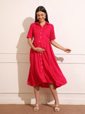 Maternity Fit & Flare Midi Dress
