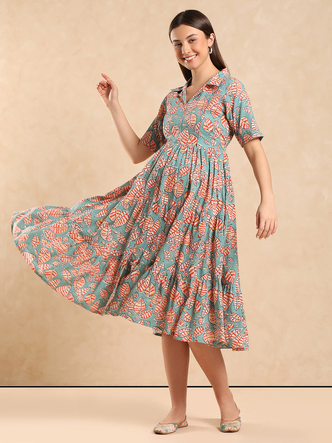 Maternity Fit & Flare Midi Dress