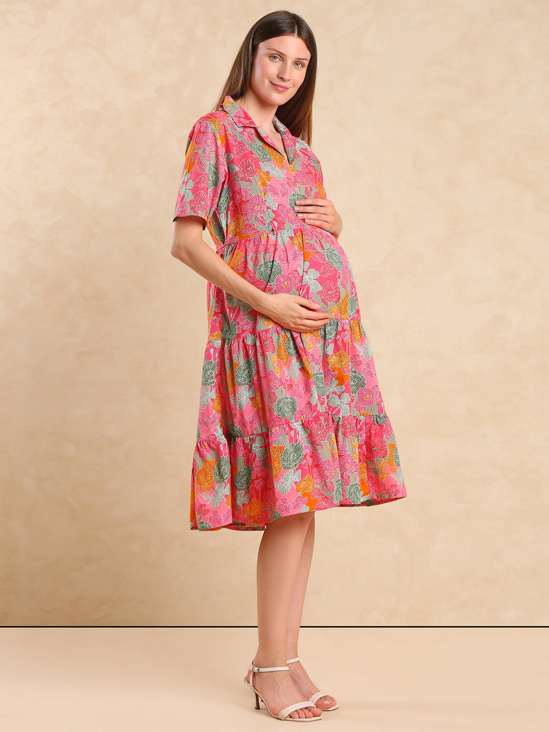 Maternity Fit & Flare Midi Dress