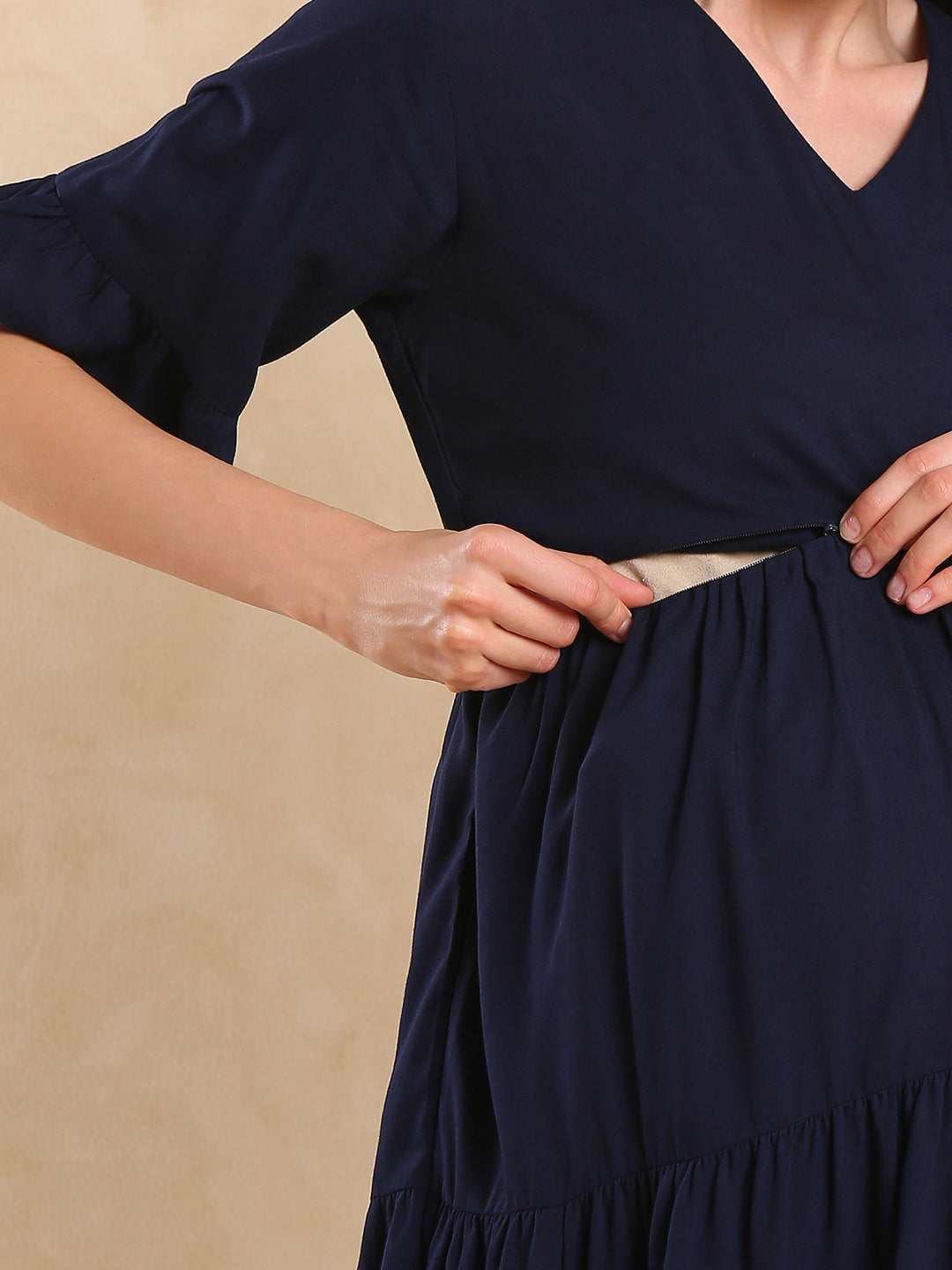 Maternity Fit & Flare Midi Dress