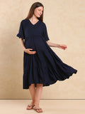 Maternity Fit & Flare Midi Dress