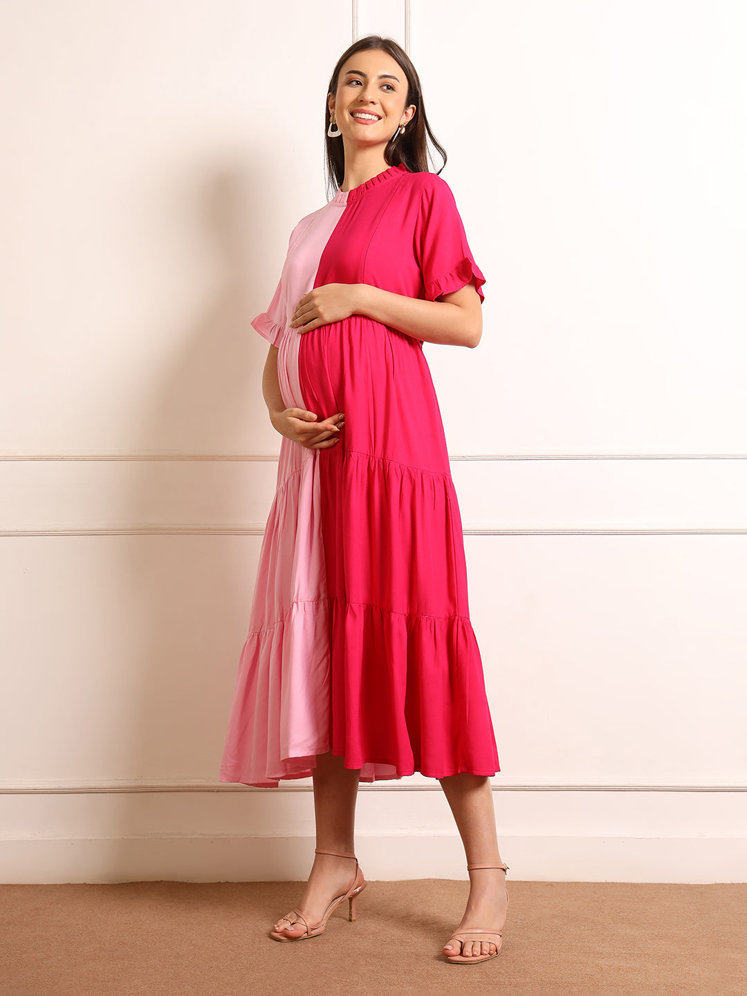 Maternity Fit & Flare Midi Dress