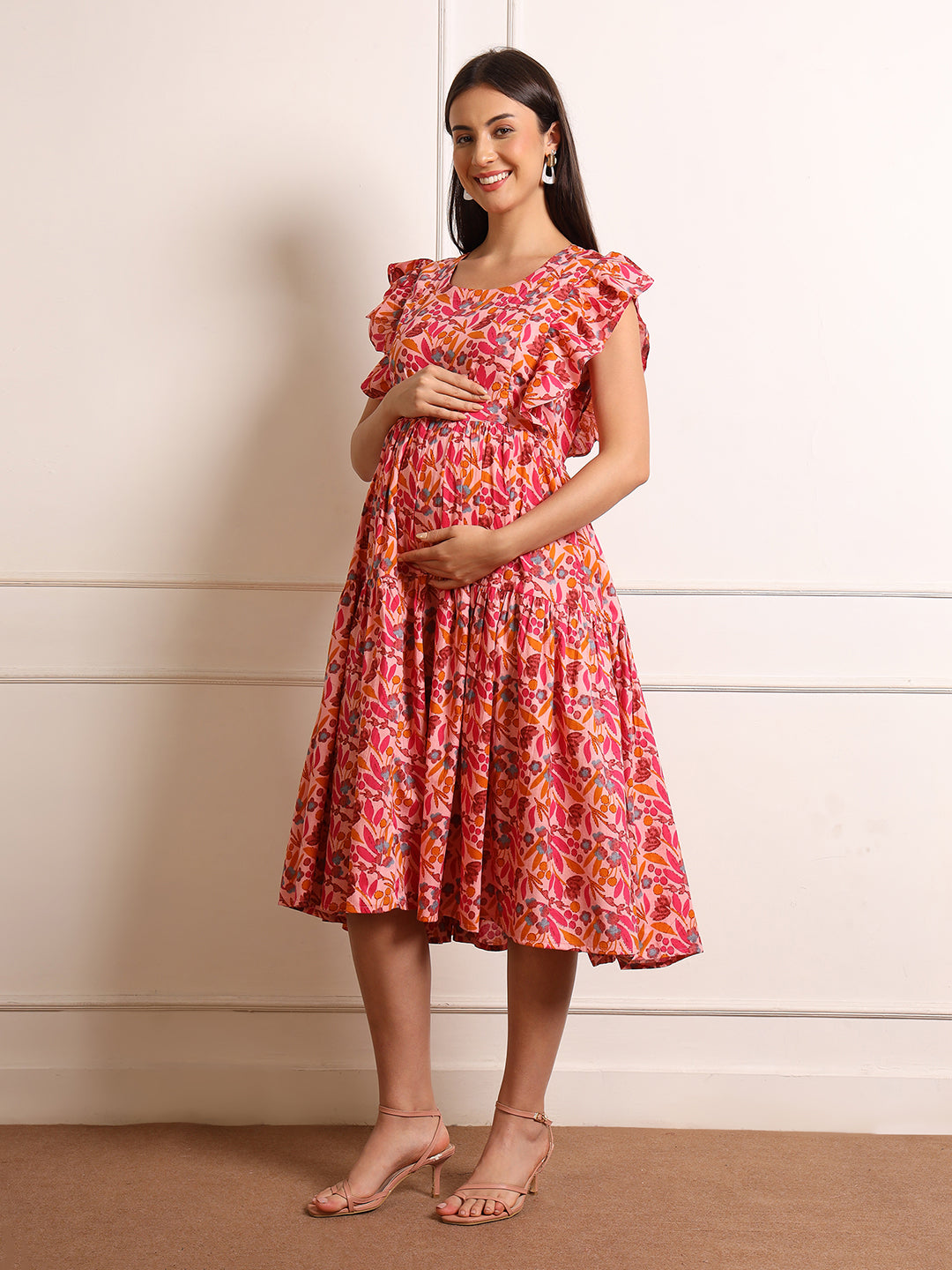 Maternity Fit & Flare Midi Dress