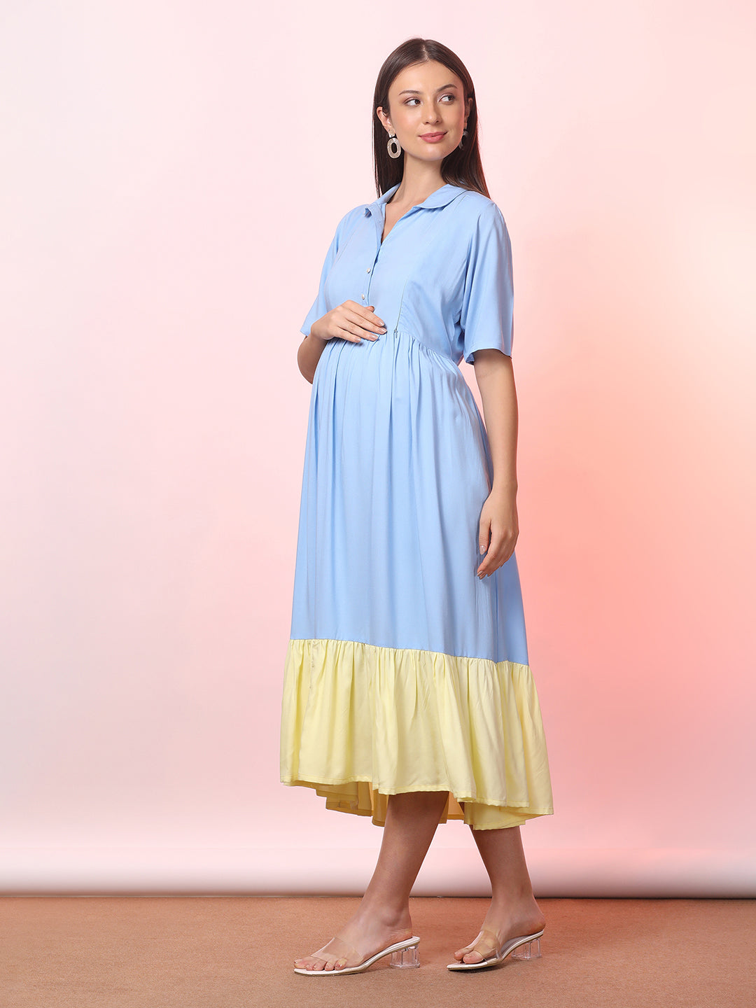 Maternity Fit & Flare Midi Dress