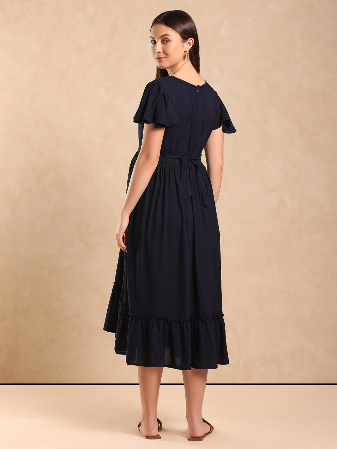 Maternity Fit & Flare Midi Dress