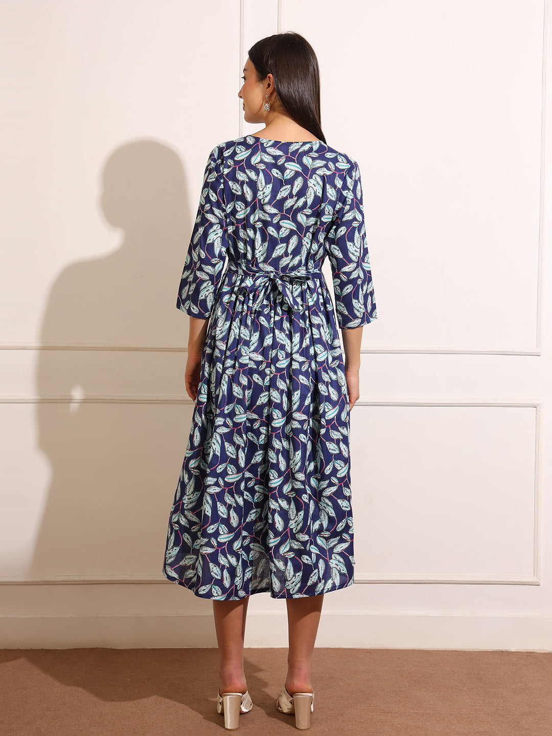 Women Floral Print Maternity Maxi Dress Comfort-Fit Maternity Gown – Lightweight, Breathable & Nursing Friendly