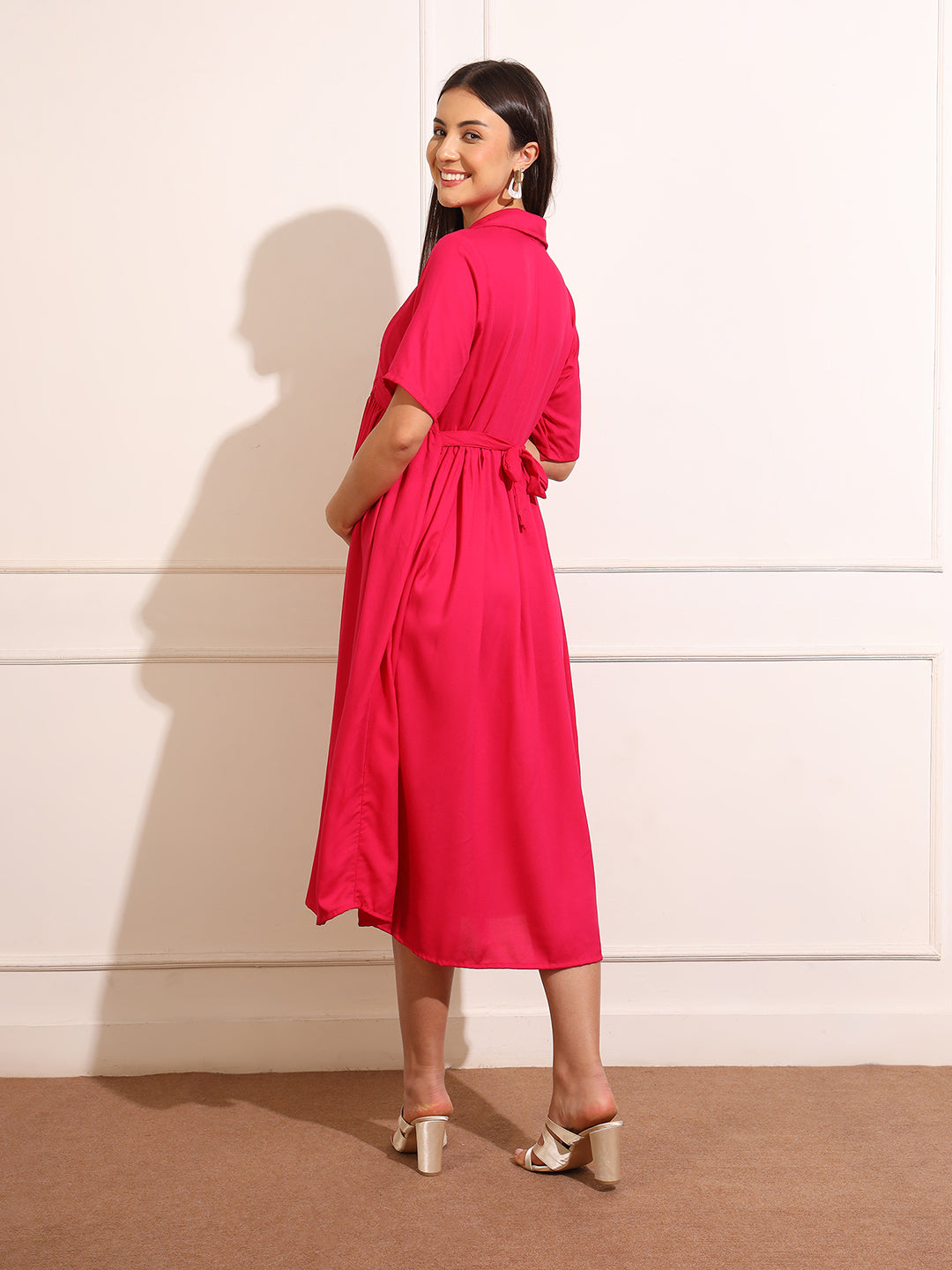 Maternity Fit & Flare Midi Dress