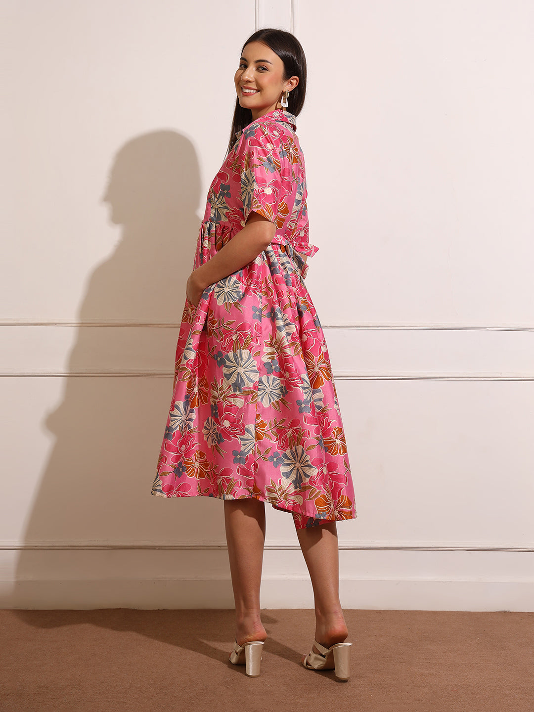 Maternity Fit & Flare Midi Dress