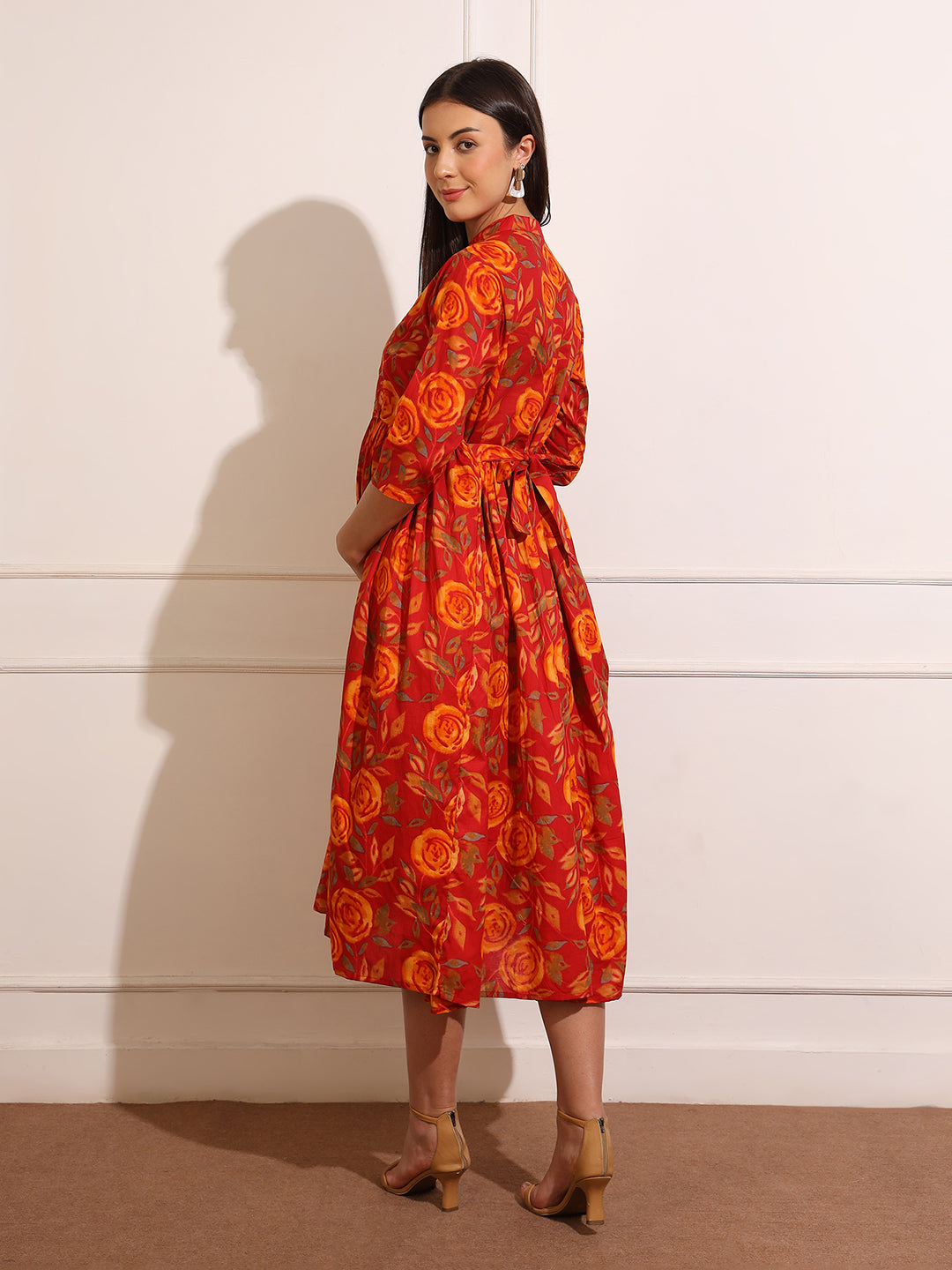 Maternity Fit & Flare Midi Dress