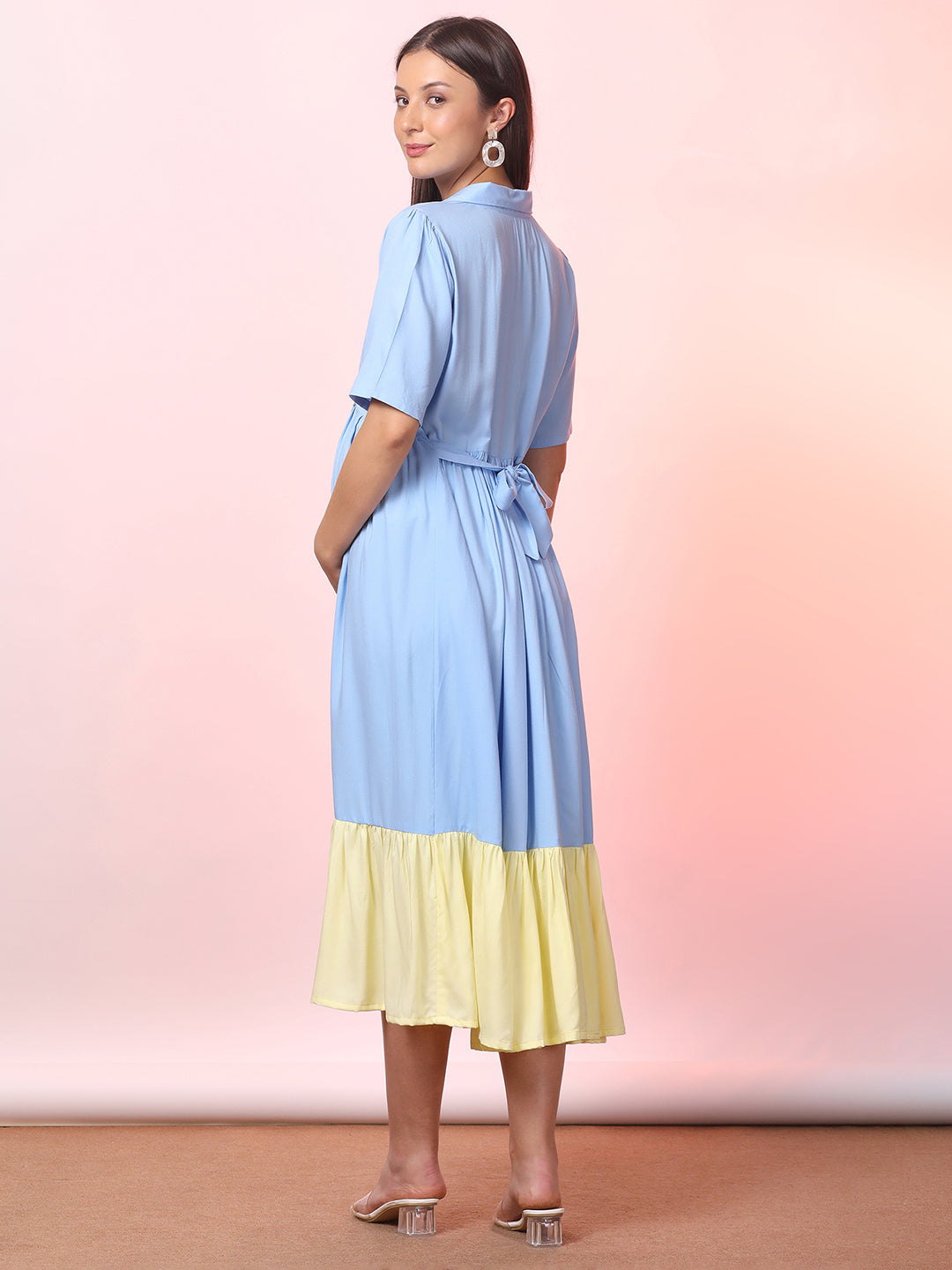 Maternity Fit & Flare Midi Dress