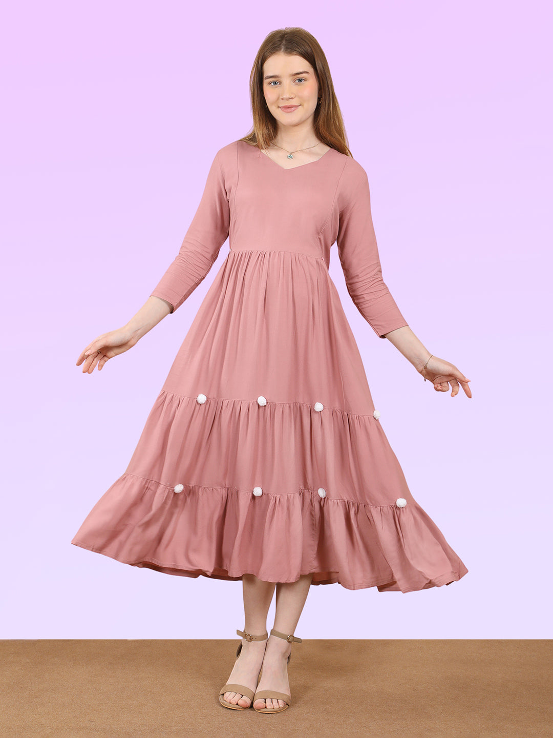 Maternity Fit & Flare Midi Dress