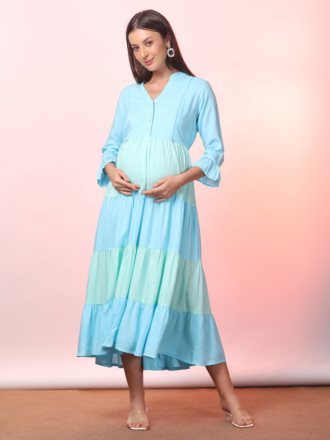 Maternity Fit & Flare Midi Dress