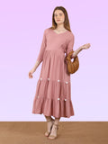 Maternity Fit & Flare Midi Dress