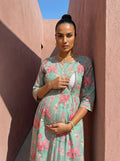Cotton Maternity Dress, Green