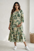 Cotton Maternity Dress, Green