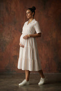 Cotton Maternity Dress, White