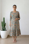 Cotton Maternity Dress, Green