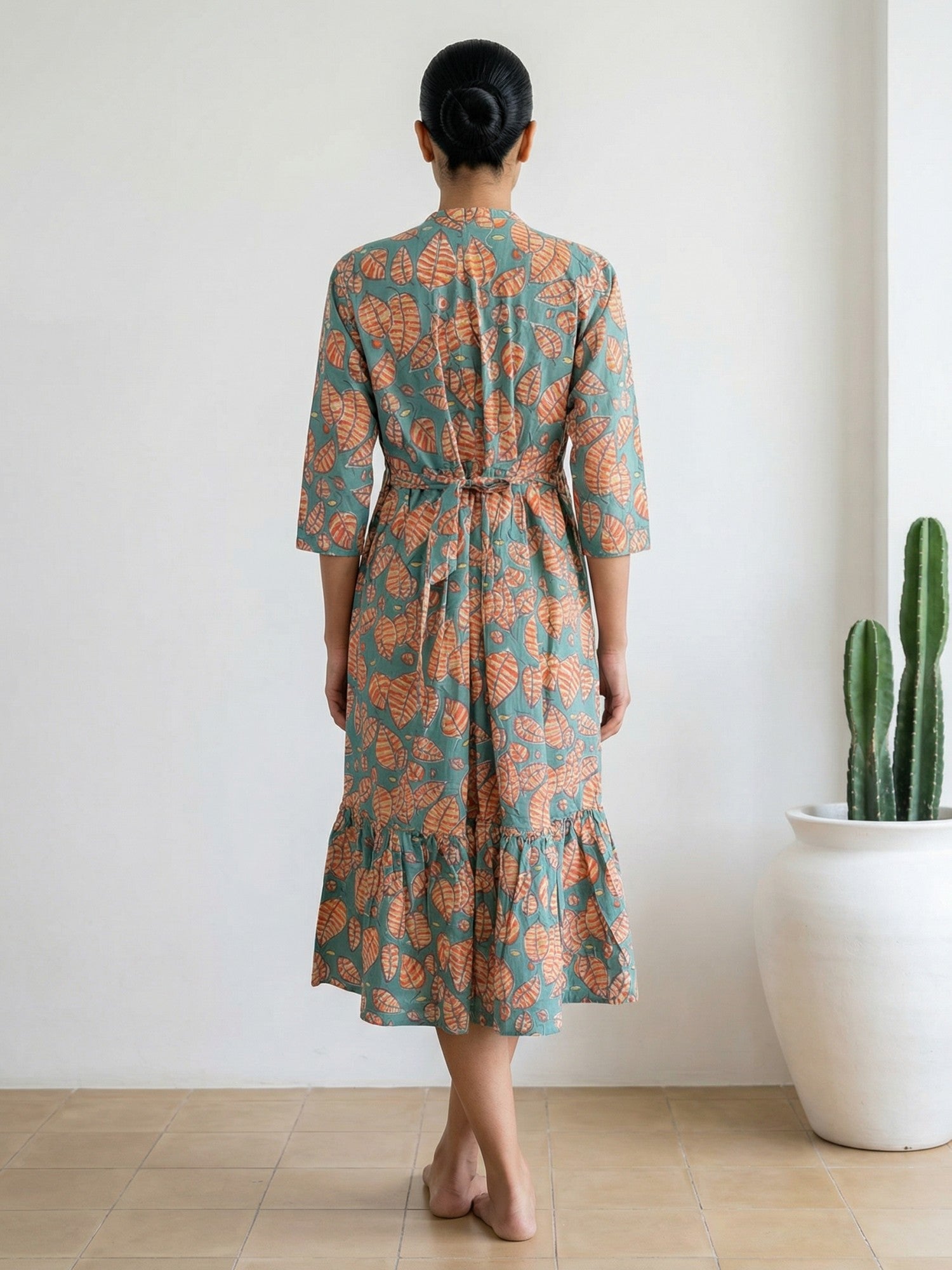 Cotton Maternity Dress, Green