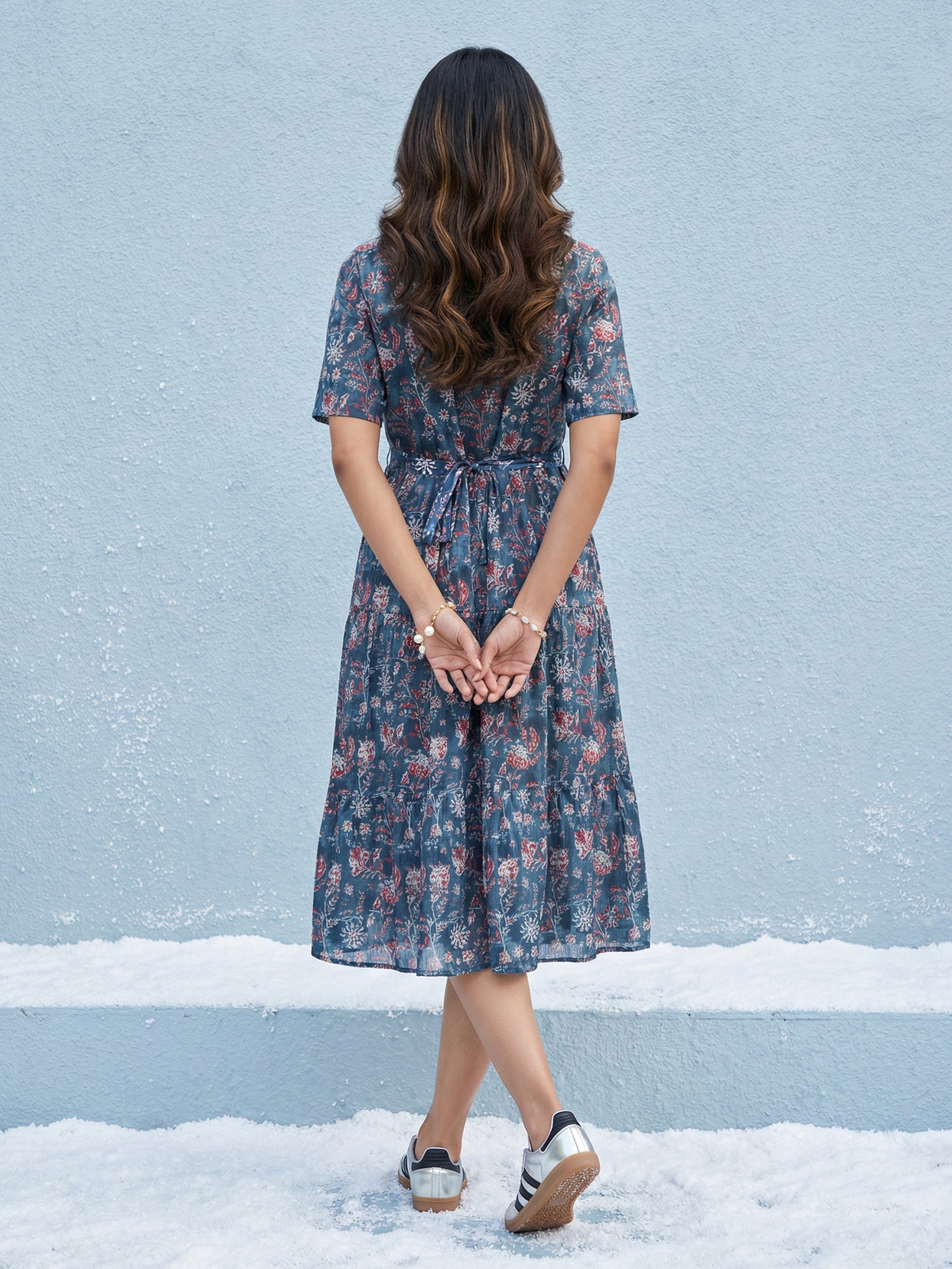 Cotton Maternity Dress, Blue