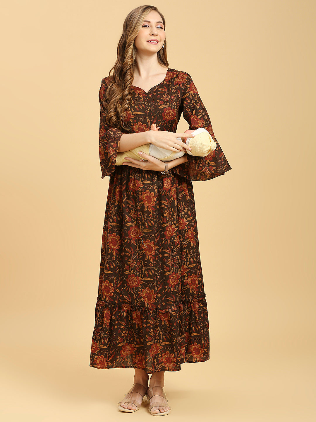 Maternity Fit & Flare Midi Dress