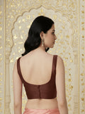 Raw Silk Blouse, Brown