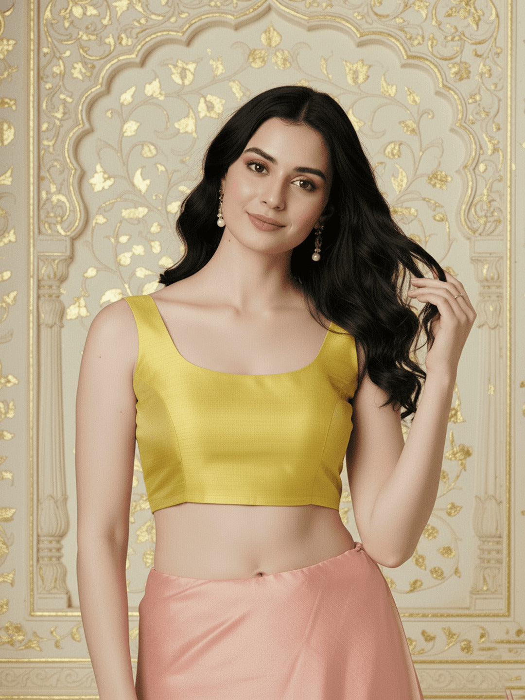 Raw Silk Blouse, Yellow