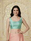 Raw Silk Blouse, Light Green