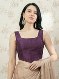Raw Silk Corset Blouse, Purple