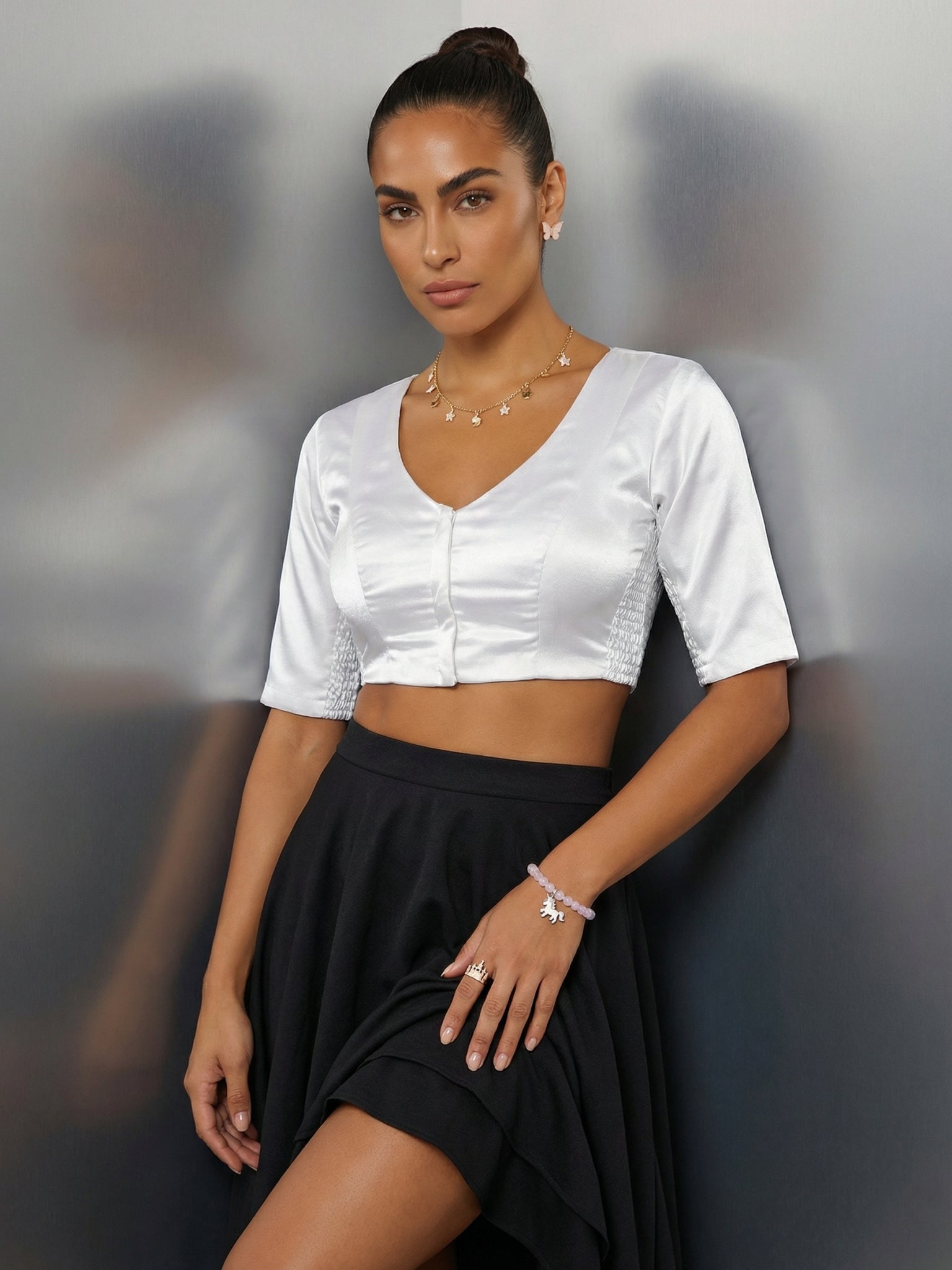 Satin Blouse, Grey