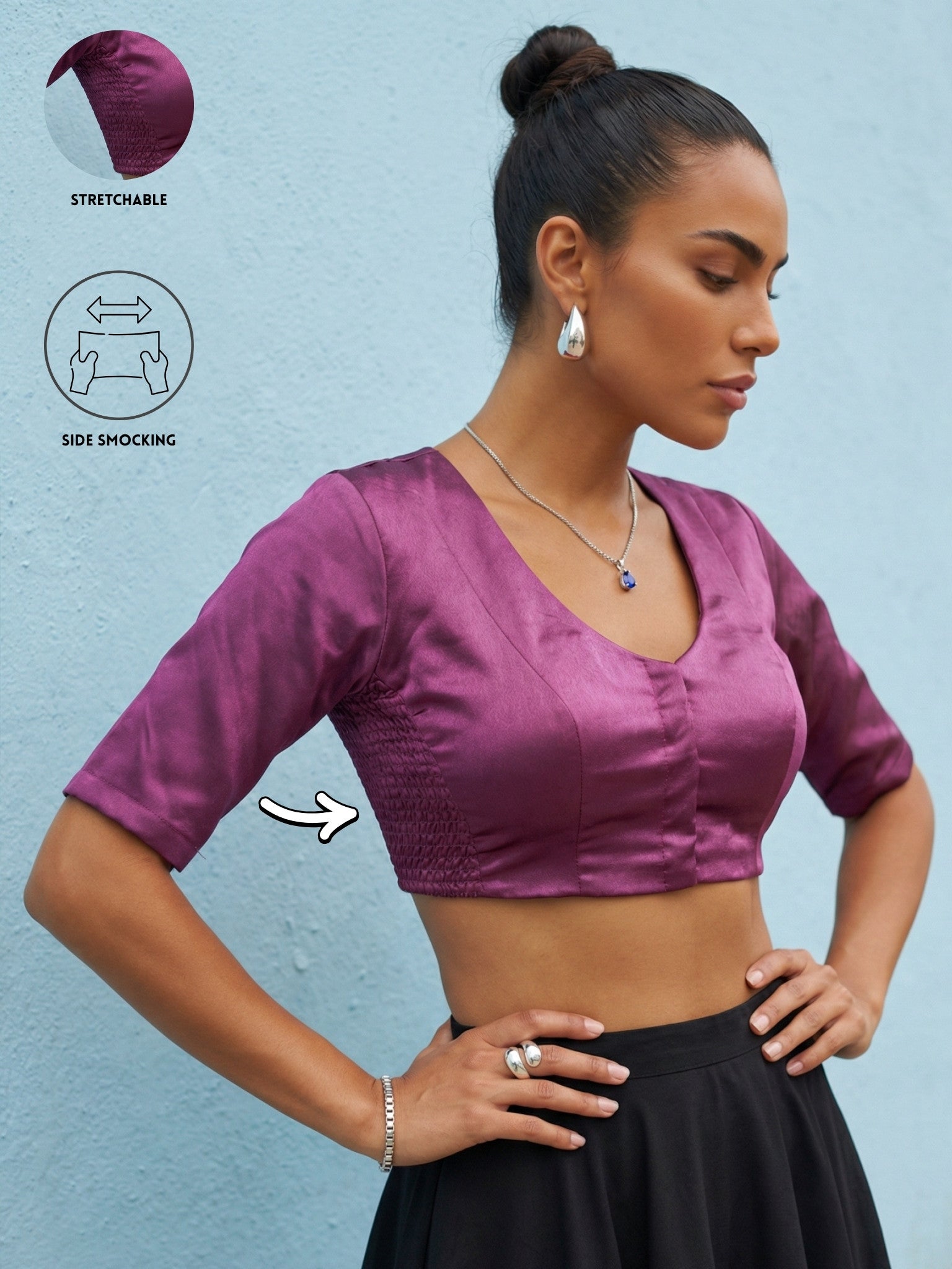 Satin Blouse, Purple