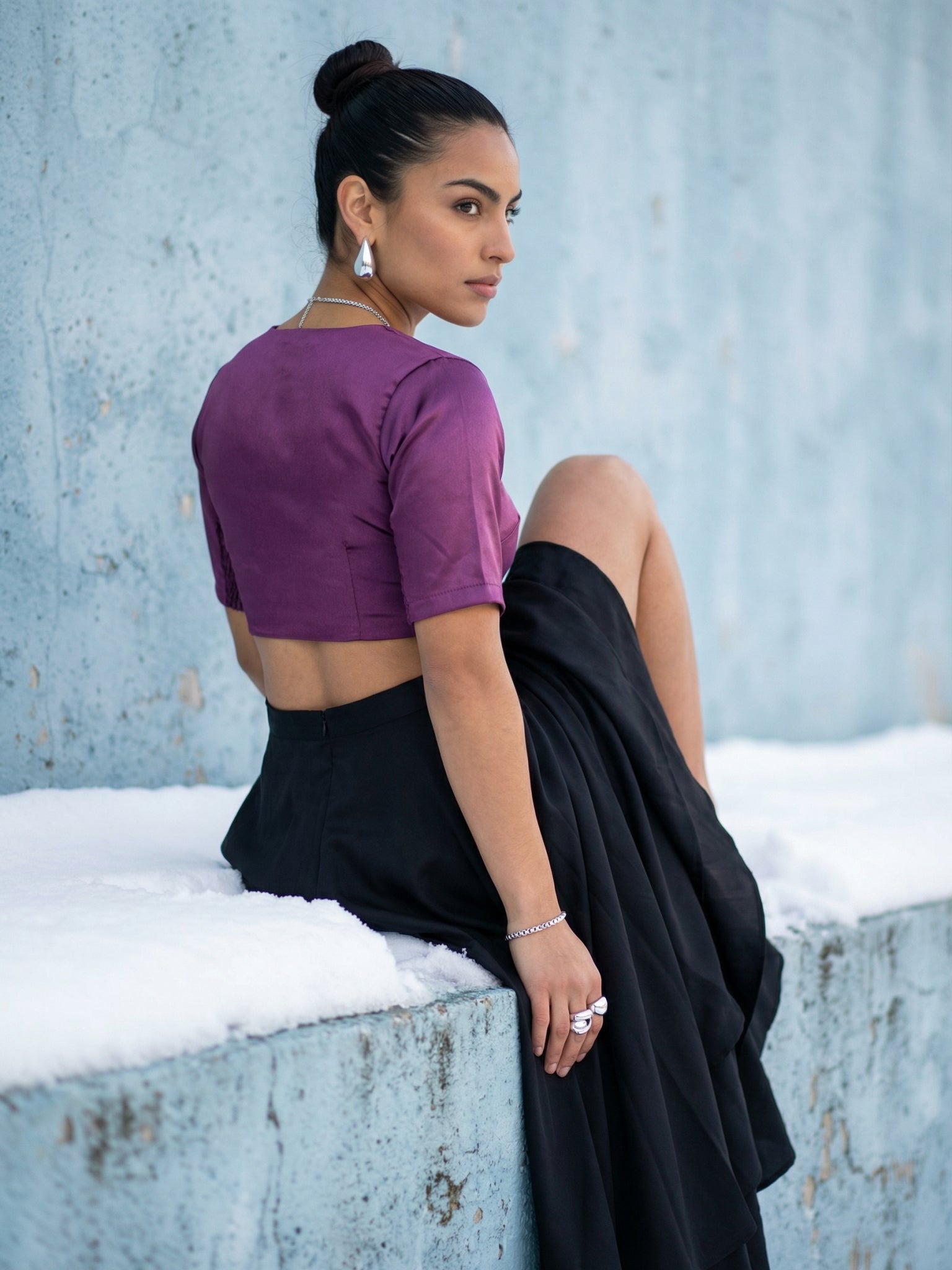 Satin Blouse, Purple