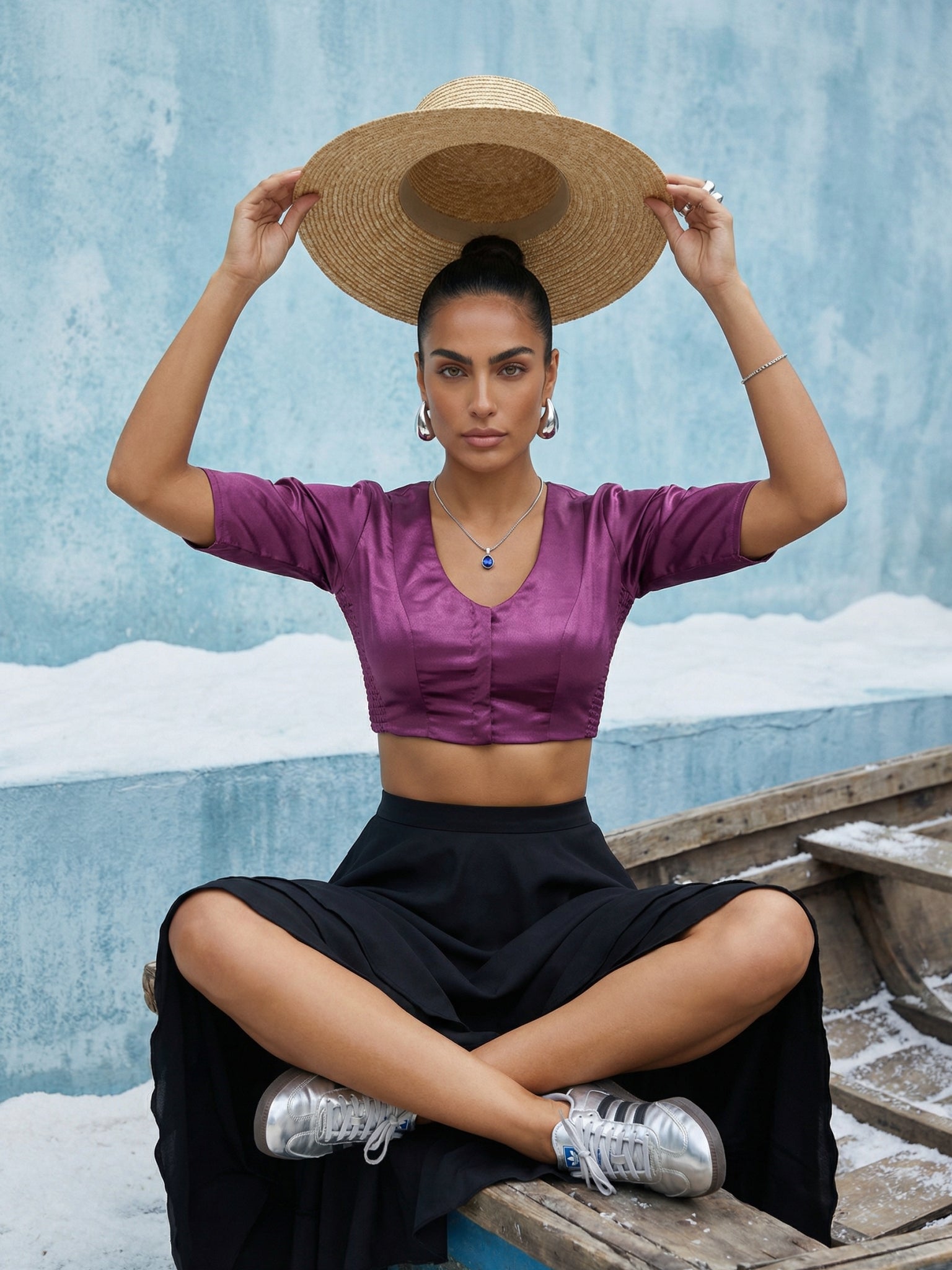 Satin Blouse, Purple