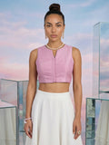 Raw Silk Blouse, Pink