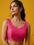 Raw Silk Blouse, Pink