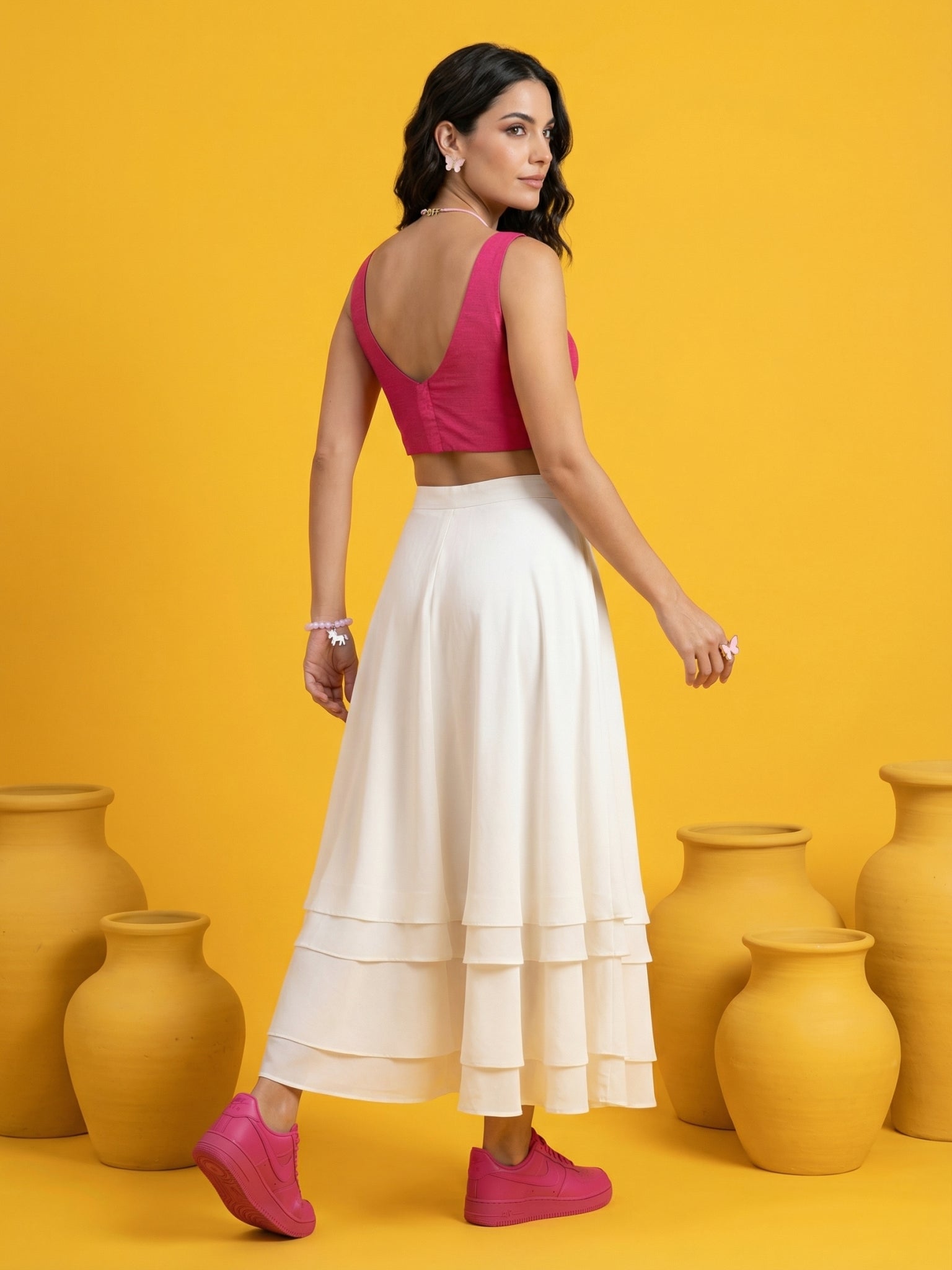 Raw Silk Blouse, Pink