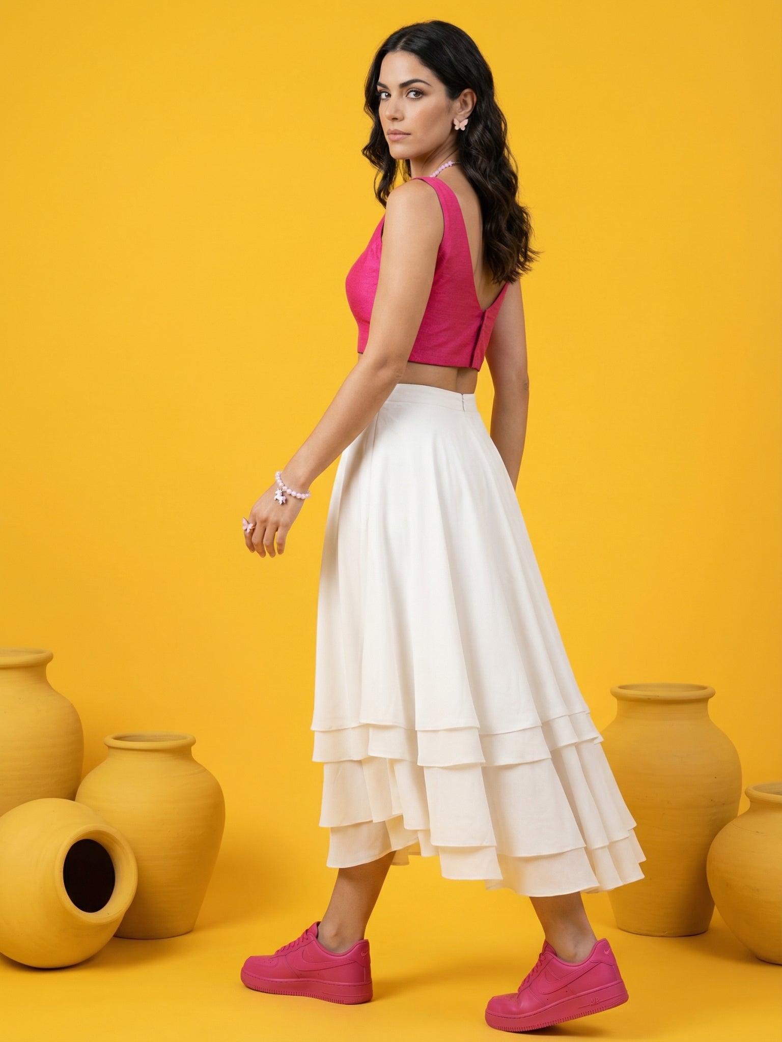 Raw Silk Blouse, Pink