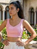 Raw Silk Blouse, Pink