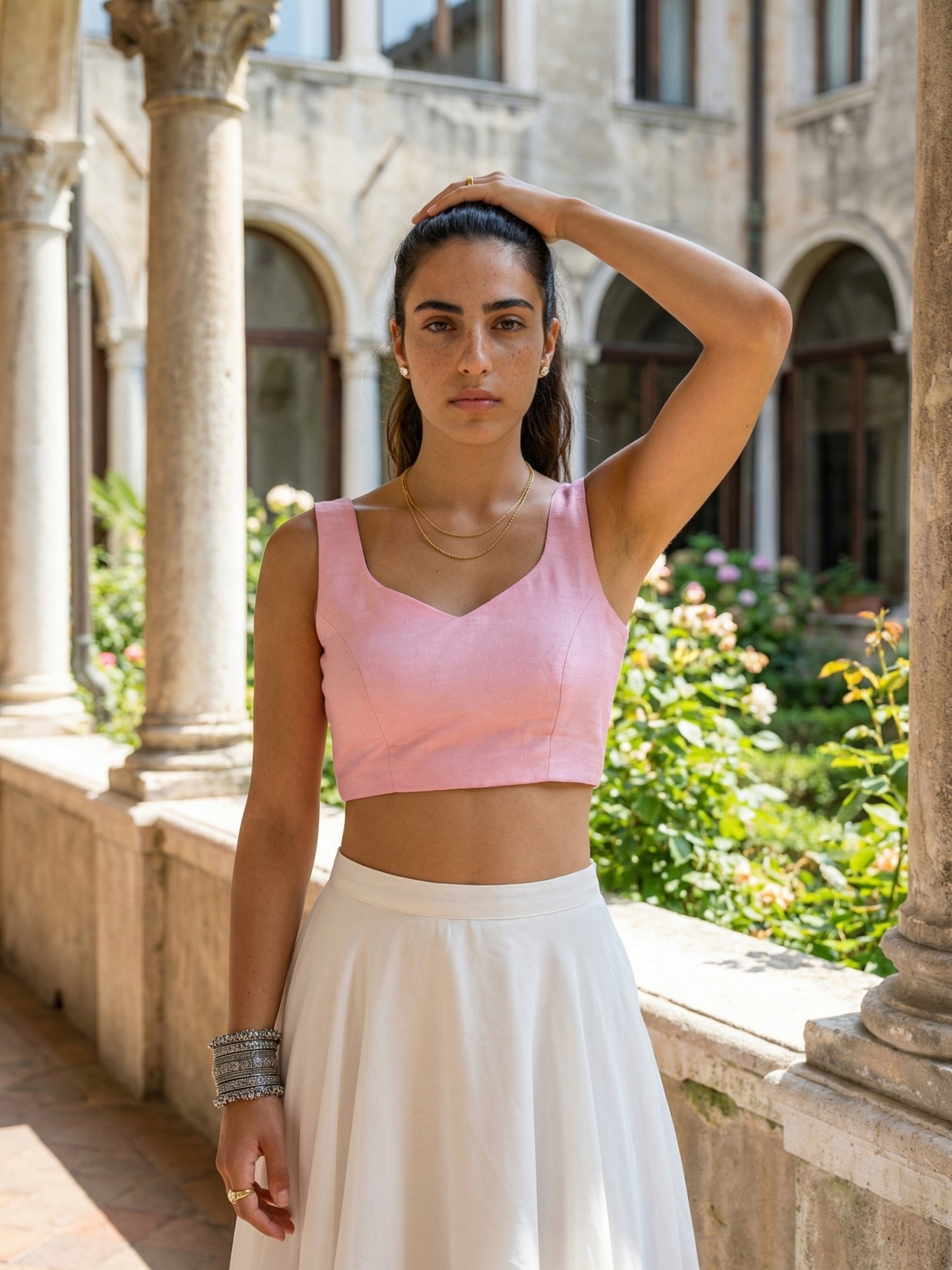 Raw Silk Blouse, Pink