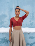 Cotton Stretchable Blouse, Maroon