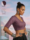Cotton Stretchable Blouse, Purple