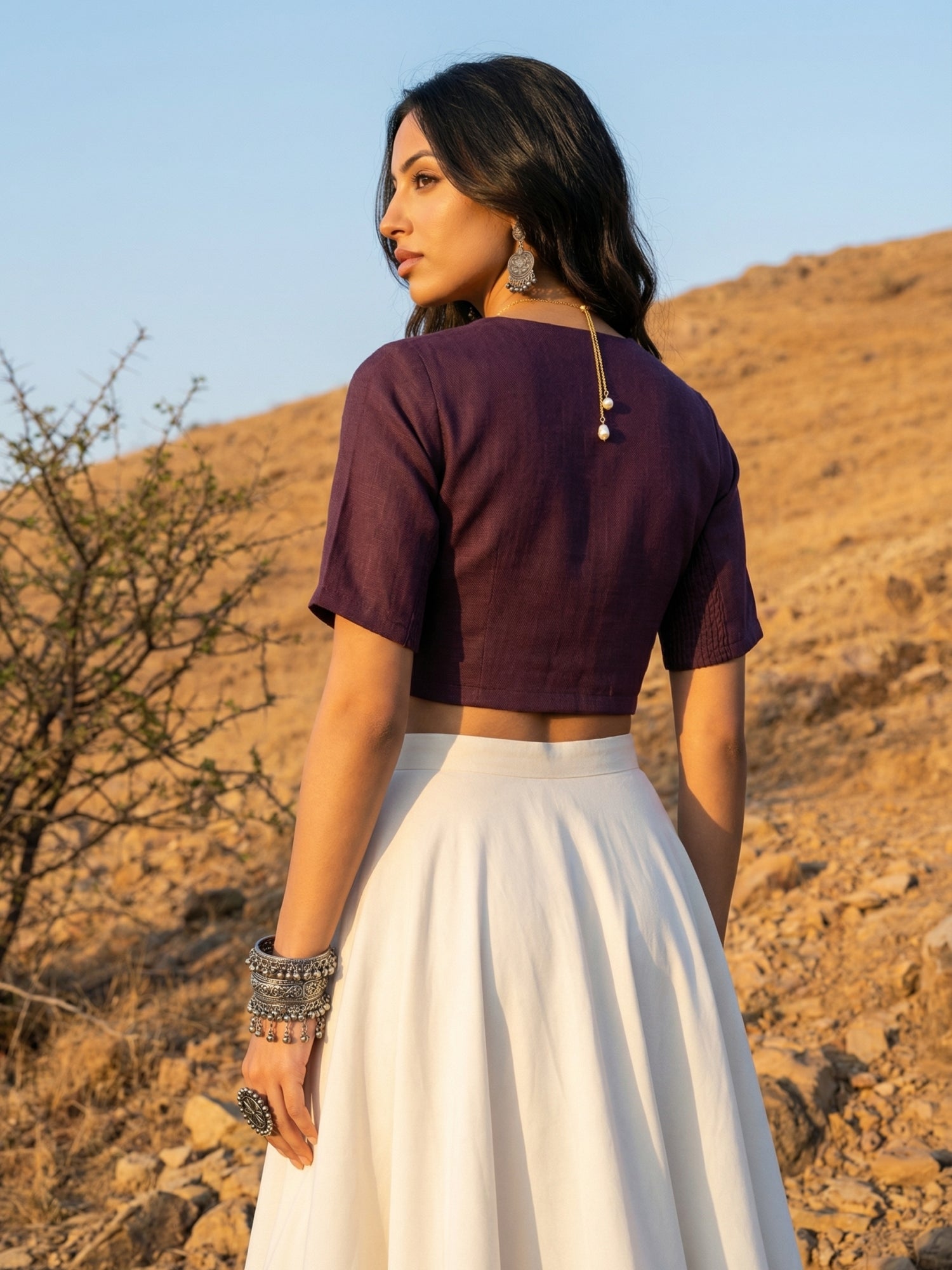 Cotton Blouse, Purple