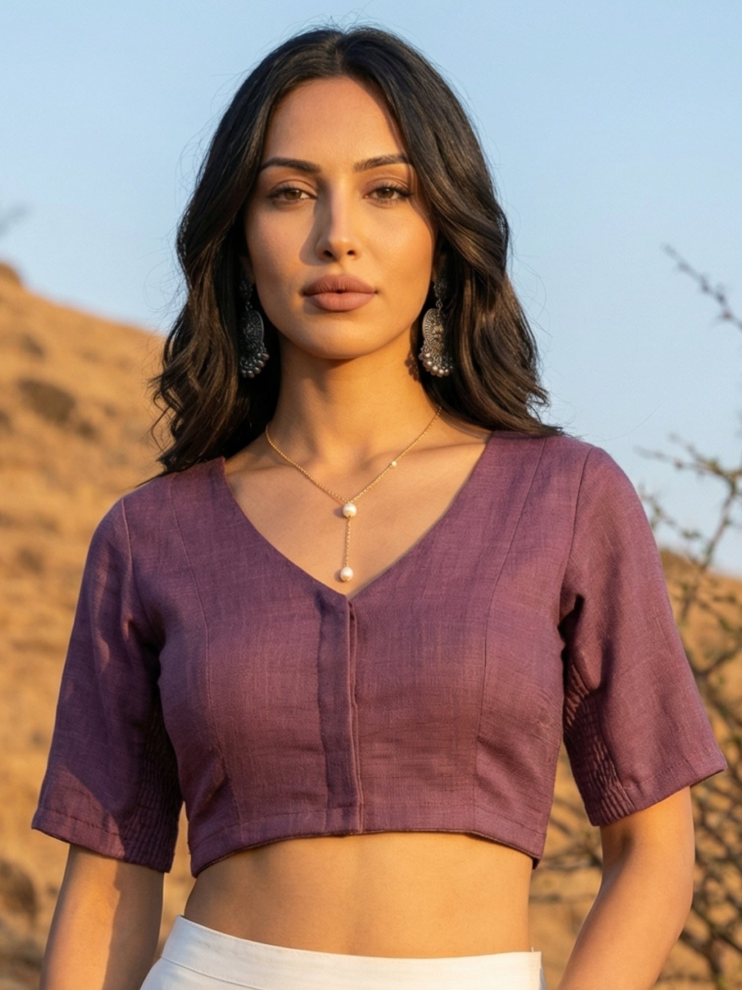 Cotton Blouse, Purple