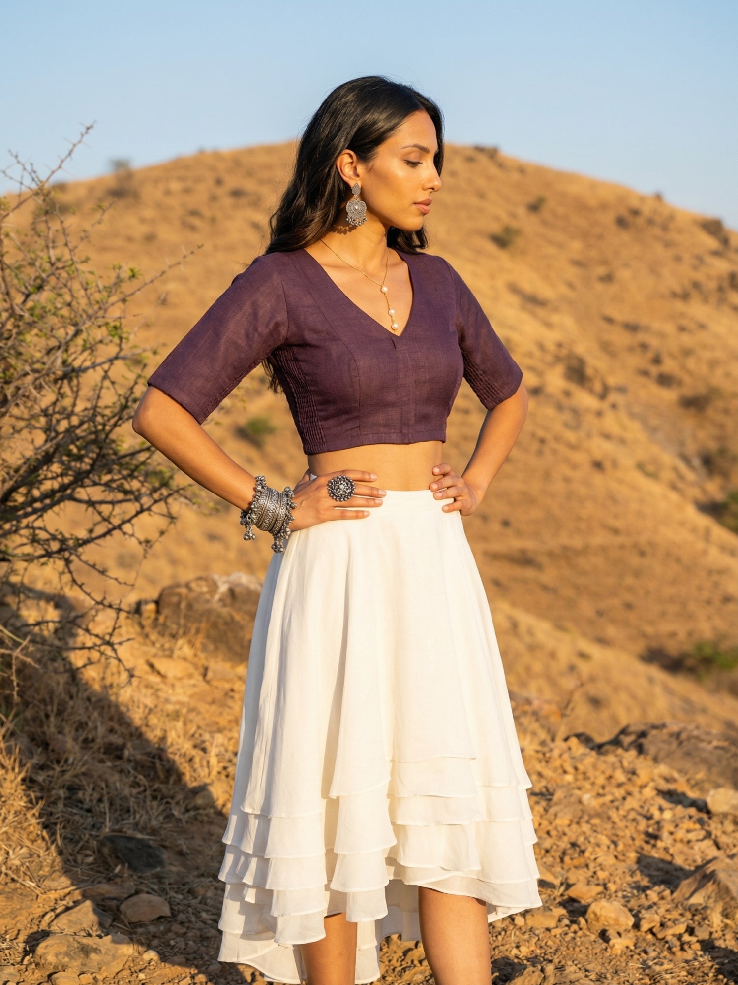 Cotton Blouse, Purple